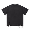 Black Washed Cotton Ripped Boxy Tee 8oz