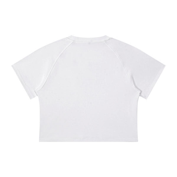 Crew Neck Raglan Short Sleeve Ribbed Tee 315G