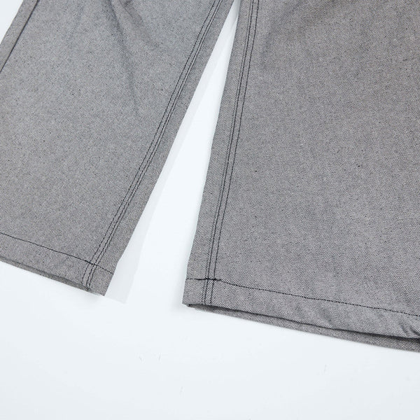Vintage-Inspired High-End Button Wide-Leg Denim Pants