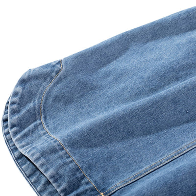 Women's Denim Bow Strappy Mini Dress