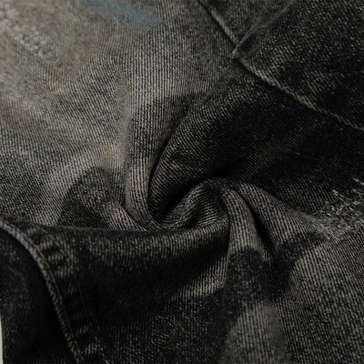 Whisker Fade Distressed High Street Loose Jeans