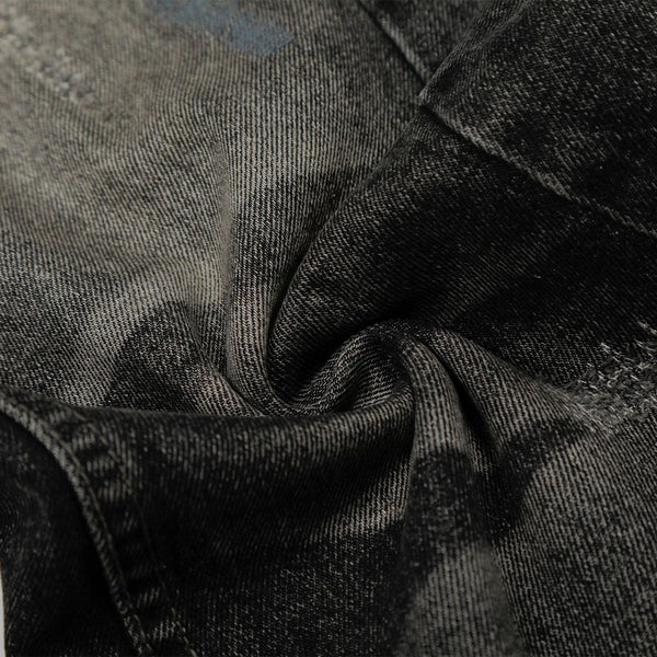 Whisker Fade Distressed High Street Loose Jeans