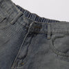 High Waist Wide Leg Ombre Denim Shorts