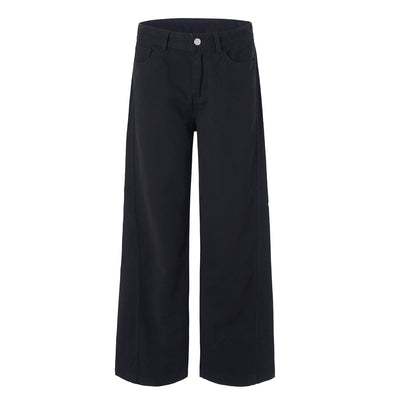 High Waisted Wide Leg Quilted Twill Utility Pants