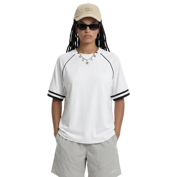 Preppy Striped V-Neck Ribbed Crop Top