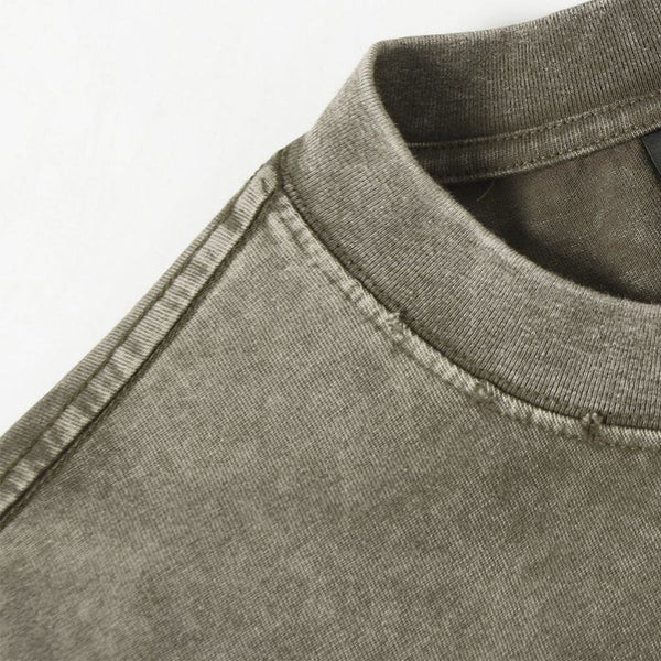 Streetwear Inspired Color Blocked Washed Casual Cotton Tee