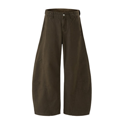 Loose Fit Straight Leg Patchwork Casual Comfort Pants