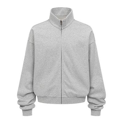 Oversized Zip High Neck Sweatshirt