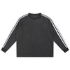 Contrast-Strap Sleeves Cotton Sweatshirt