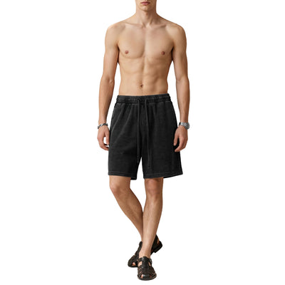 Men’s Vintage Wash Loose Fit Snowflake Waffle Shorts
