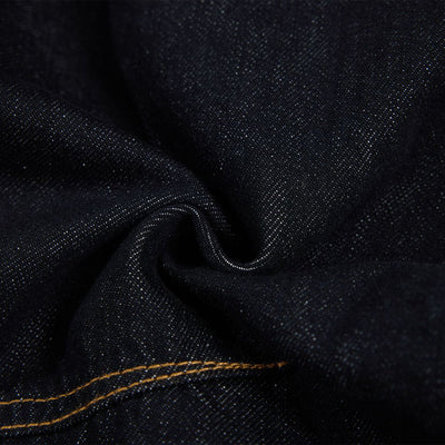 Premium Raw Denim Panel Stitch Wide-Leg Jeans