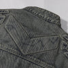 Bold Stitching Distressed Denim Jacket