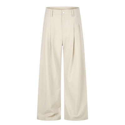 Quiet Luxury Pleated Wide-Leg Trousers