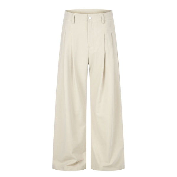 Quiet Luxury Pleated Wide-Leg Trousers
