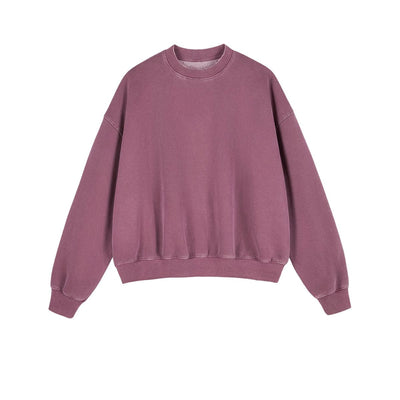 Boxy Fit WashedDistressed Fleece Sweatshirt