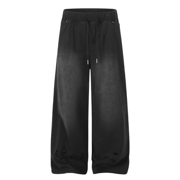 Streetwear Washed Gradient Big Pocket Baggy Wide-Leg Jogger Trousers