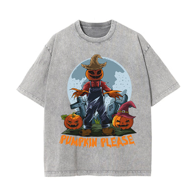 Pumpkin Please Graphic Washed Tee-INNBLAC
