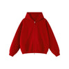 Double-Slider Zipper Solid Color Hoodie