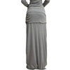 High Waist Ruched Knit Maxi Skirt