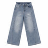 Vintage Grey Wash Relaxed Straight Leg Denim Jeans