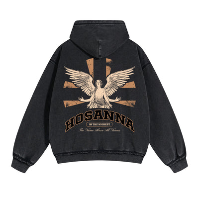 Hosanna Christian Graphic Double Slider Zip Hoodie-INNBLAC