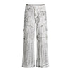 Graffiti Spray Washed Baggy Flared Denim Pants
