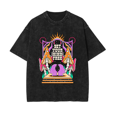 Set Your Mind Free Psychedelic Graphic Tee-INNBLAC