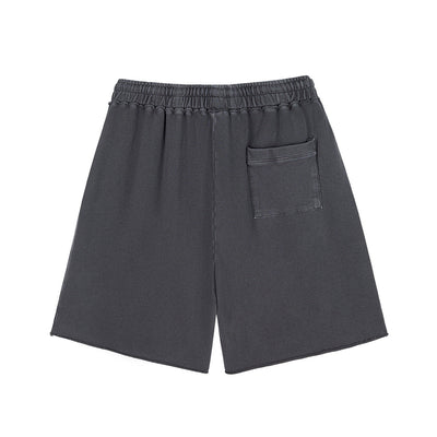Washed Raw Edge Relaxed Shorts