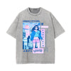 Urban City Girl Graphic Washed Tee-INNBLAC