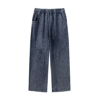 Front Seam Washed Baggy Joggers-INNBLAC Fashion Apparel