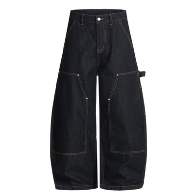 Black Cargo High Waist Wide Leg Jeans