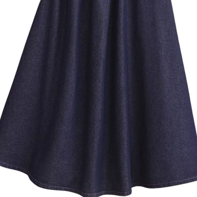Halter Neck Denim Belted Dress