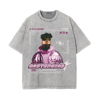 Mastermind Y2k Streetwear Stone Wash Tee-INNBLAC