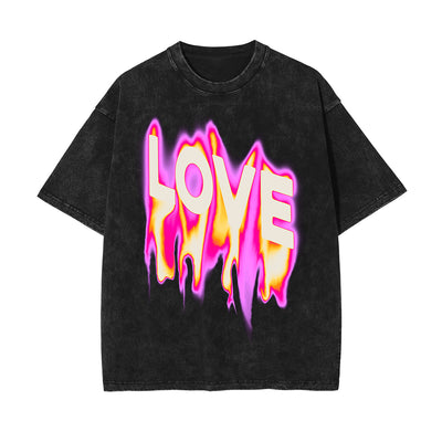 Love Streetwear Graphic Stone Wash Tee-INNBLAC