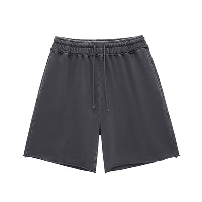Washed Raw Edge Relaxed Shorts