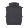 Raw Edge Sleeveless Boxy Hoodie