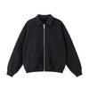 Relaxed Zip-Front Solid Color Sweatshirt