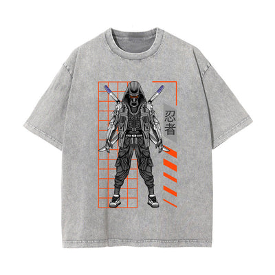 Urban Ninja Stone Wash Graphic Tee-INNBLAC