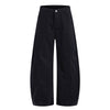 Vintage Washed Curved Panel Barrel-Leg Pants