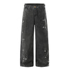 Faded Splatter-Wash GradientBaggy Wide-Leg Cargo Pants