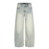 Men's Heavy-Washed Distressed Loose Straight-Leg Denim Pants