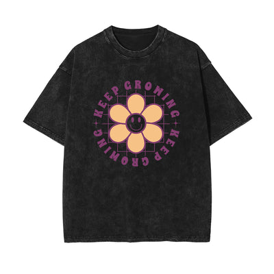Retro Groovy Keep Growing Graphic Tee-INNBLAC