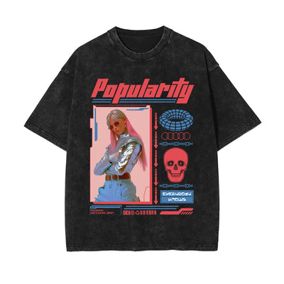 Popularity Y2k Streetwear Graphic Tee-INNBLAC