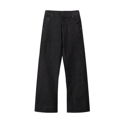 Minimalist Wide Leg Black Jeans