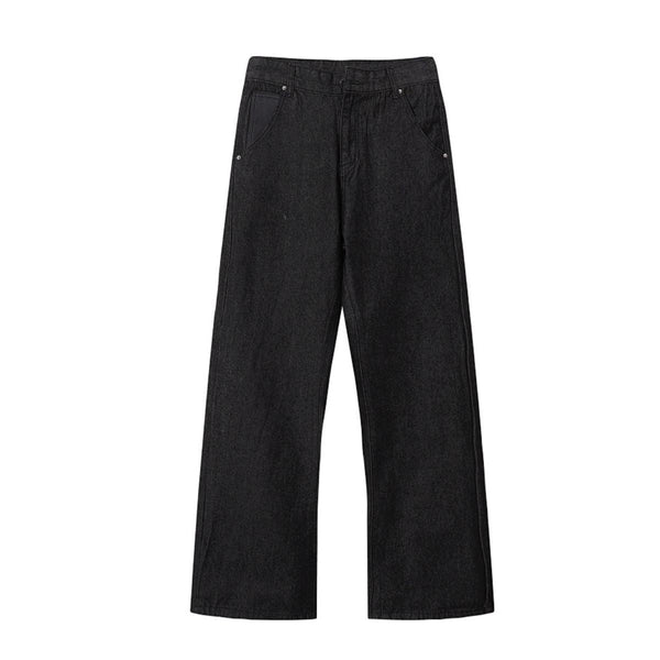 Minimalist Wide Leg Black Jeans