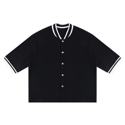 Heavyweight V Neck Button Cardigan Tee 320G