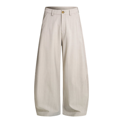 Vintage American Stripe Wide-Leg Curved Trousers