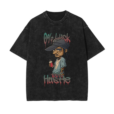 0% Luck 100% Hustle Graphic Tee-INNBLAC