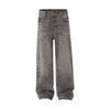 Vintage Washed Distressed Wide Leg Straight Denim Pants