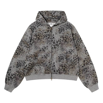 Heavyweight Leopard Camo Zip Hoodie